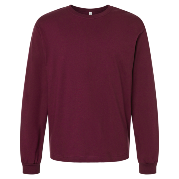Bella + Canvas 6 oz. Heavyweight Long Sleeve Tee, Maroon, Front view
