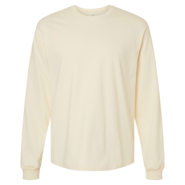 Bella + Canvas 6 oz. Heavyweight Long Sleeve Tee, Natural, Front view