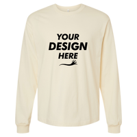 Bella + Canvas 6 oz. Heavyweight Long Sleeve Tee, Natural, Front view, Mockup