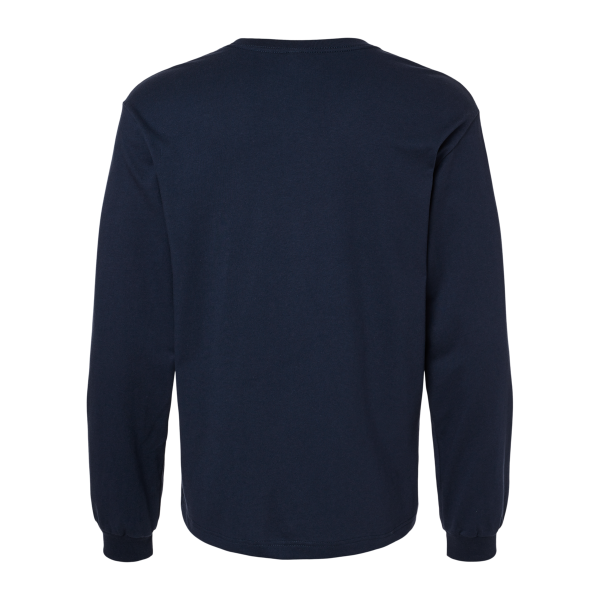 Bella + Canvas 6 oz. Heavyweight Long Sleeve Tee, Navy, Back view