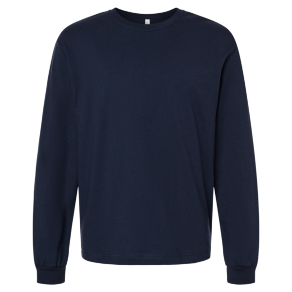 Bella + Canvas 6 oz. Heavyweight Long Sleeve Tee, Navy, Front view