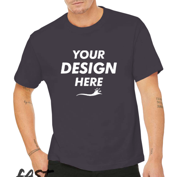 Bella + Canvas 6 oz. Heavyweight Tee, Dark Grey, Front view, Mockup