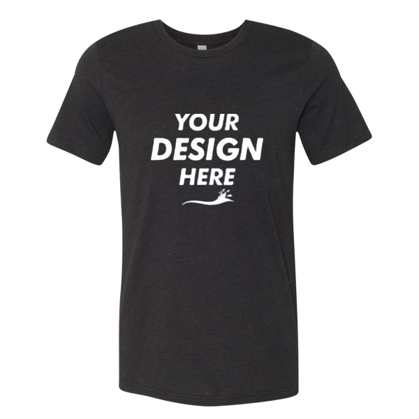 Bella + Canvas CVC Jersey Tee, Black Heather, Front view, Mockup