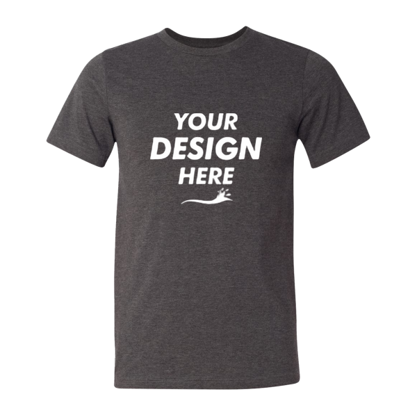 Bella + Canvas CVC Jersey Tee, Dark Grey Heather, Front view, Mockup