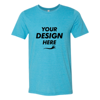 Bella + Canvas CVC Jersey Tee, Heather Aqua, Front view, Mockup