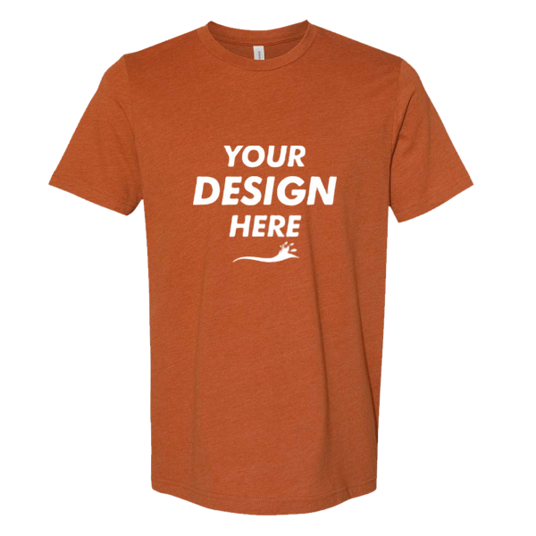 Bella + Canvas CVC Jersey Tee, Heather Autumn, Front view, Mockup