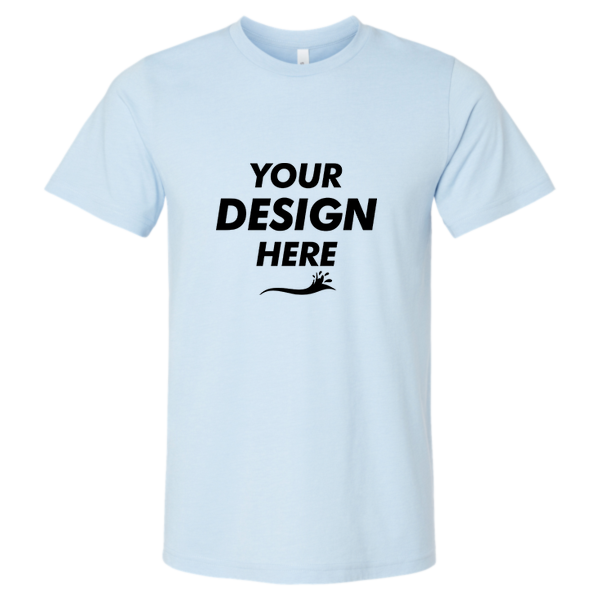 Bella + Canvas CVC Jersey Tee, Heather Baby Blue, Front view, Mockup