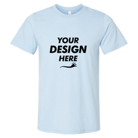Bella + Canvas CVC Jersey Tee, Heather Baby Blue, Front view, Mockup