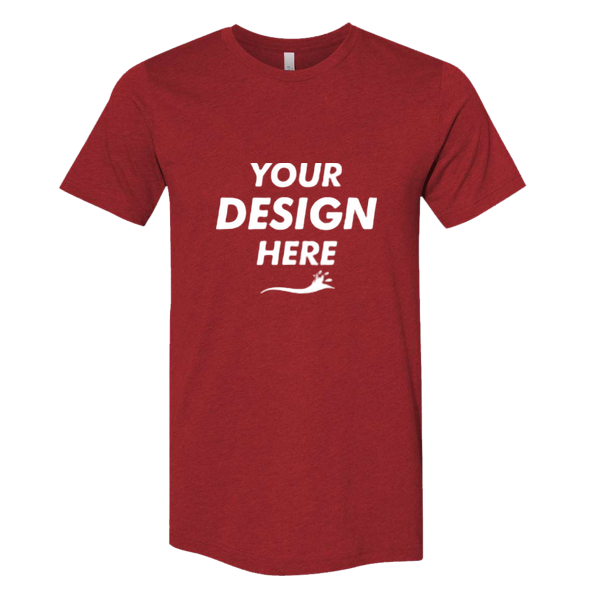 Bella + Canvas CVC Jersey Tee, Heather Canvas Red, Front view, Mockup