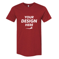 Bella + Canvas CVC Jersey Tee, Heather Canvas Red, Front view, Mockup