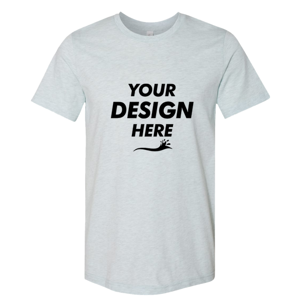Bella + Canvas CVC Jersey Tee, Heather Prism Ice Blue, Front view, Mockup