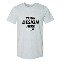 Bella + Canvas CVC Jersey Tee, Heather Prism Ice Blue, Front view, Mockup