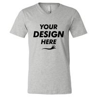 Bella + Canvas Heather CVC V-Neck Tee, Athletic Heather, Front view, Mockup