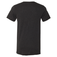 Bella + Canvas Heather CVC V-Neck Tee, Black Heather, Back view