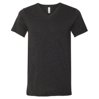 Bella + Canvas Heather CVC V-Neck Tee, Black Heather, Front view