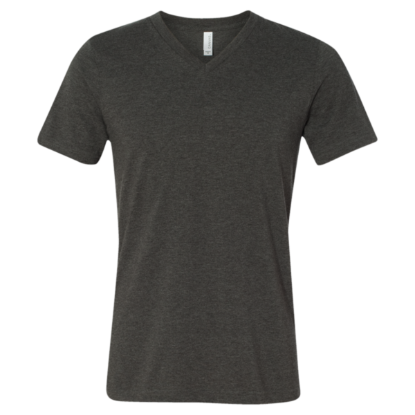Bella + Canvas Heather CVC V-Neck Tee, Dark Grey Heather, Front view