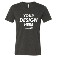 Bella + Canvas Heather CVC V-Neck Tee, Dark Grey Heather, Front view, Mockup