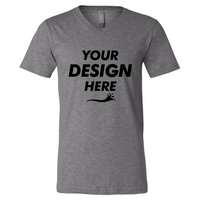 Bella + Canvas Heather CVC V-Neck Tee, Deep Heather, Front view, Mockup