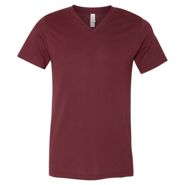 Bella + Canvas Heather CVC V-Neck Tee, Heather Cardinal, Front view