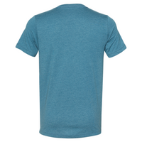 Bella + Canvas Heather CVC V-Neck Tee, Heather Deep Teal, Back view