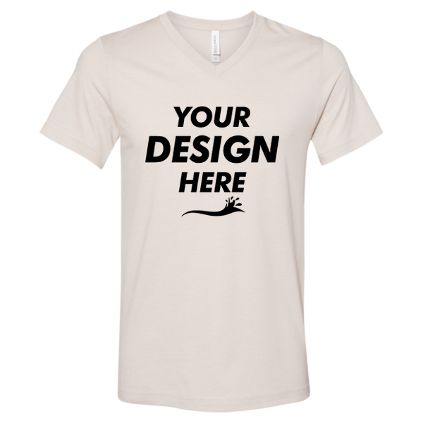 Bella + Canvas Heather CVC V-Neck Tee, Heather Dust, Front view, Mockup