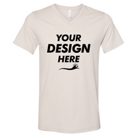Bella + Canvas Heather CVC V-Neck Tee, Heather Dust, Front view, Mockup