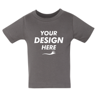 Bella + Canvas Infant Jersey Tee, Asphalt, Front view, Mockup