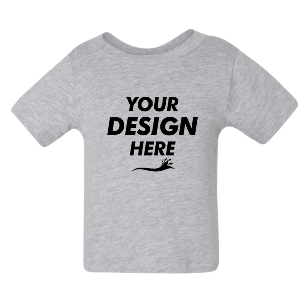 Bella + Canvas Infant Jersey Tee, Athletic Heather, Front view, Mockup
