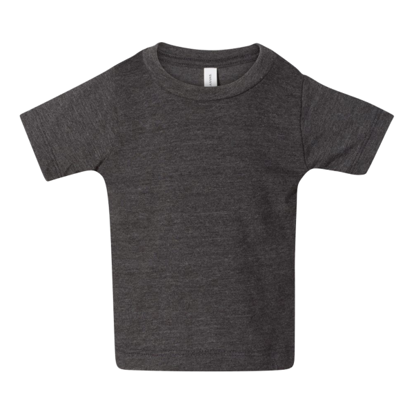 Bella + Canvas Infant Jersey Tee, Dark Grey Heather, Front view