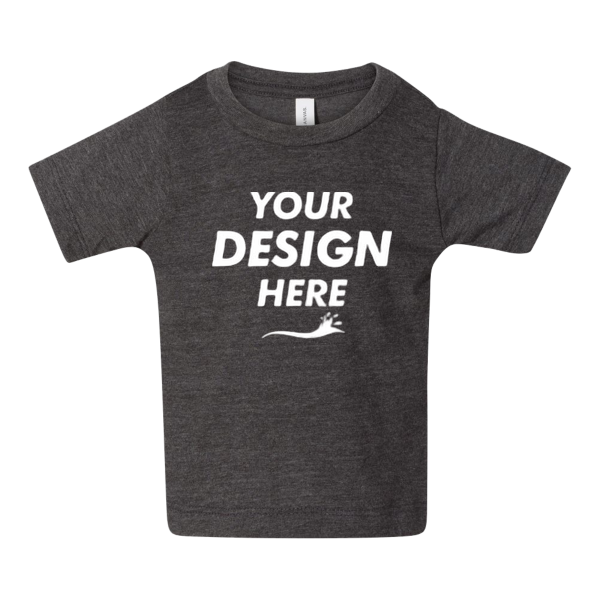 Bella + Canvas Infant Jersey Tee, Dark Grey Heather, Front view, Mockup