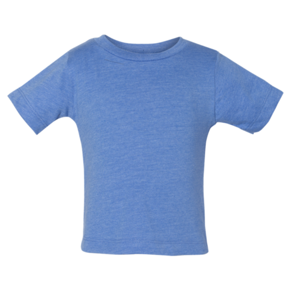 Bella + Canvas Infant Jersey Tee, Heather Columbia Blue, Front view