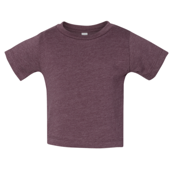 Bella + Canvas Infant Jersey Tee, Heather Maroon, Front view
