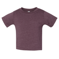 Bella + Canvas Infant Jersey Tee, Heather Maroon, Front view