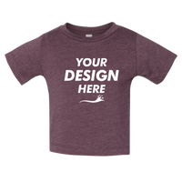 Bella + Canvas Infant Jersey Tee, Heather Maroon, Front view, Mockup