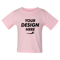 Bella + Canvas Infant Jersey Tee, Pink, Front view, Mockup