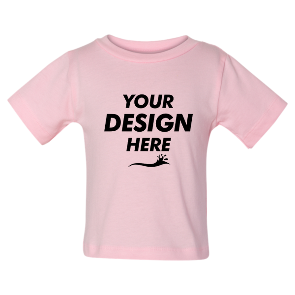 Bella + Canvas Infant Jersey Tee, Pink, Front view, Mockup
