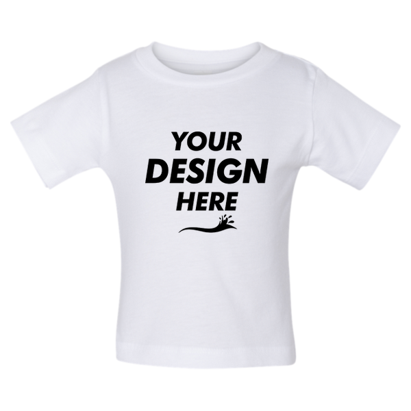 Bella + Canvas Infant Jersey Tee, White, Front view, Mockup