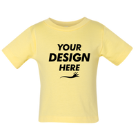 Bella + Canvas Infant Jersey Tee, Yellow, Front view, Mockup