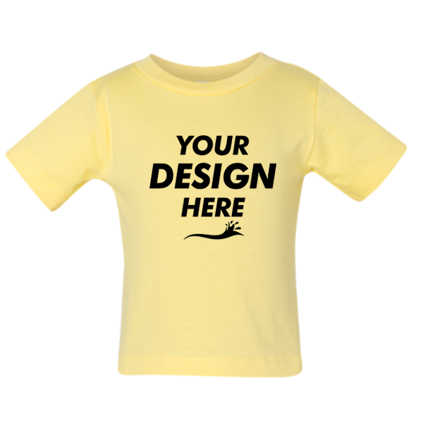 Bella + Canvas Infant Jersey Tee, Yellow, Front view, Mockup