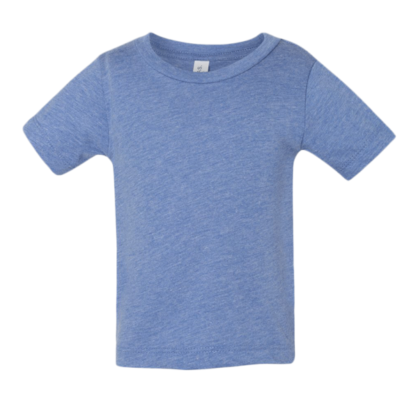 Bella + Canvas Infant Triblend Tee, Blue Triblend, Front view