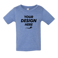 Bella + Canvas Infant Triblend Tee, Blue Triblend, Front view, Mockup