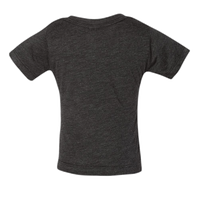Bella + Canvas Infant Triblend Tee, Charcoal Black Triblend, Back view