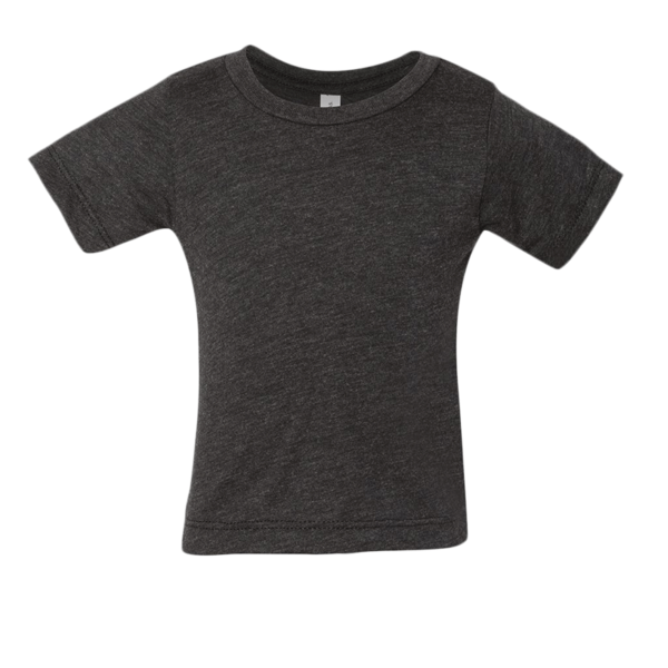 Bella + Canvas Infant Triblend Tee, Charcoal Black Triblend, Front view