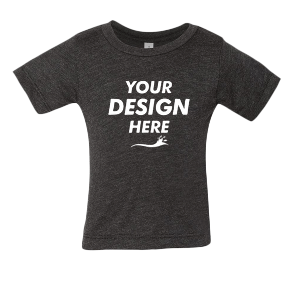 Bella + Canvas Infant Triblend Tee, Charcoal Black Triblend, Front view, Mockup