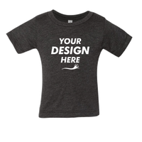 Bella + Canvas Infant Triblend Tee, Charcoal Black Triblend, Front view, Mockup