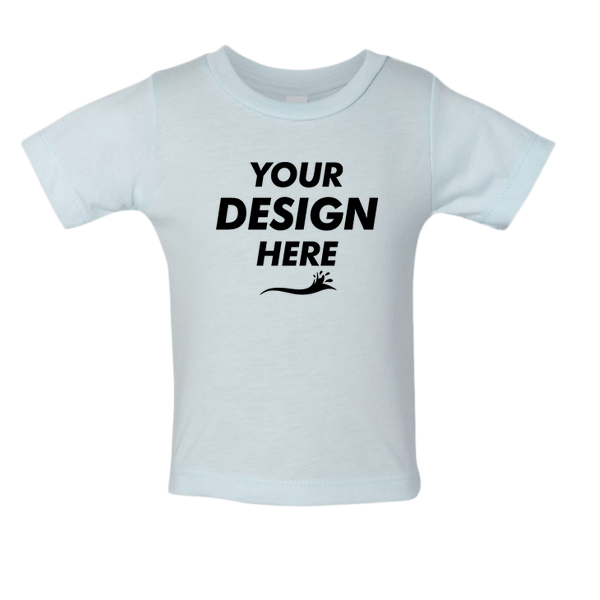 Bella + Canvas Infant Triblend Tee, Ice Blue Triblend, Front view, Mockup