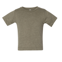 Bella + Canvas Infant Triblend Tee, Olive Triblend, Front view