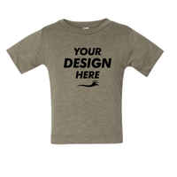 Bella + Canvas Infant Triblend Tee, Olive Triblend, Front view, Mockup