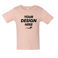 Bella + Canvas Infant Triblend Tee, Peach Triblend, Front view, Mockup