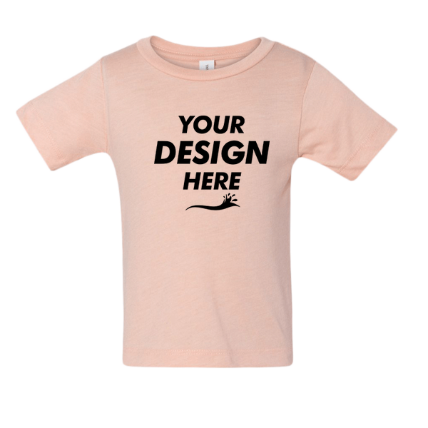 Bella + Canvas Infant Triblend Tee, Peach Triblend, Front view, Mockup